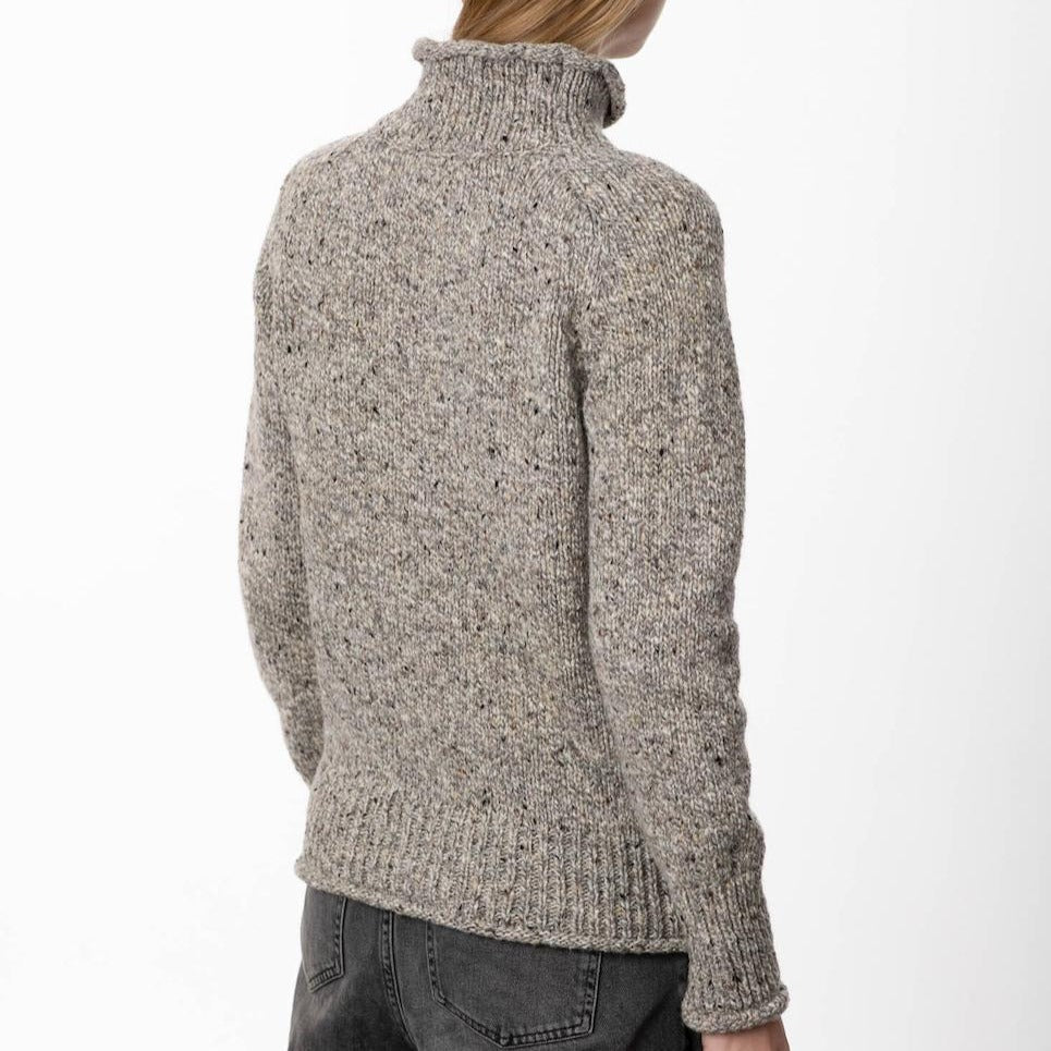 Fisherman out of Ireland Saddle Shoulder Sweater in Porridge