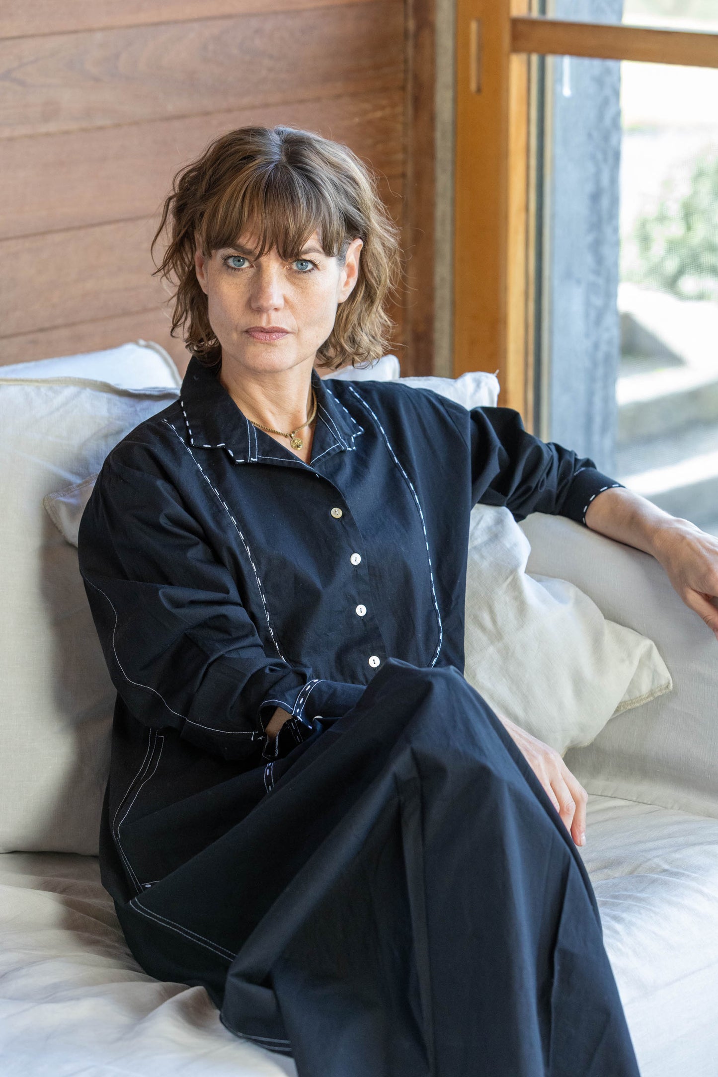 Cord Garden Shirt Dress - Indigo