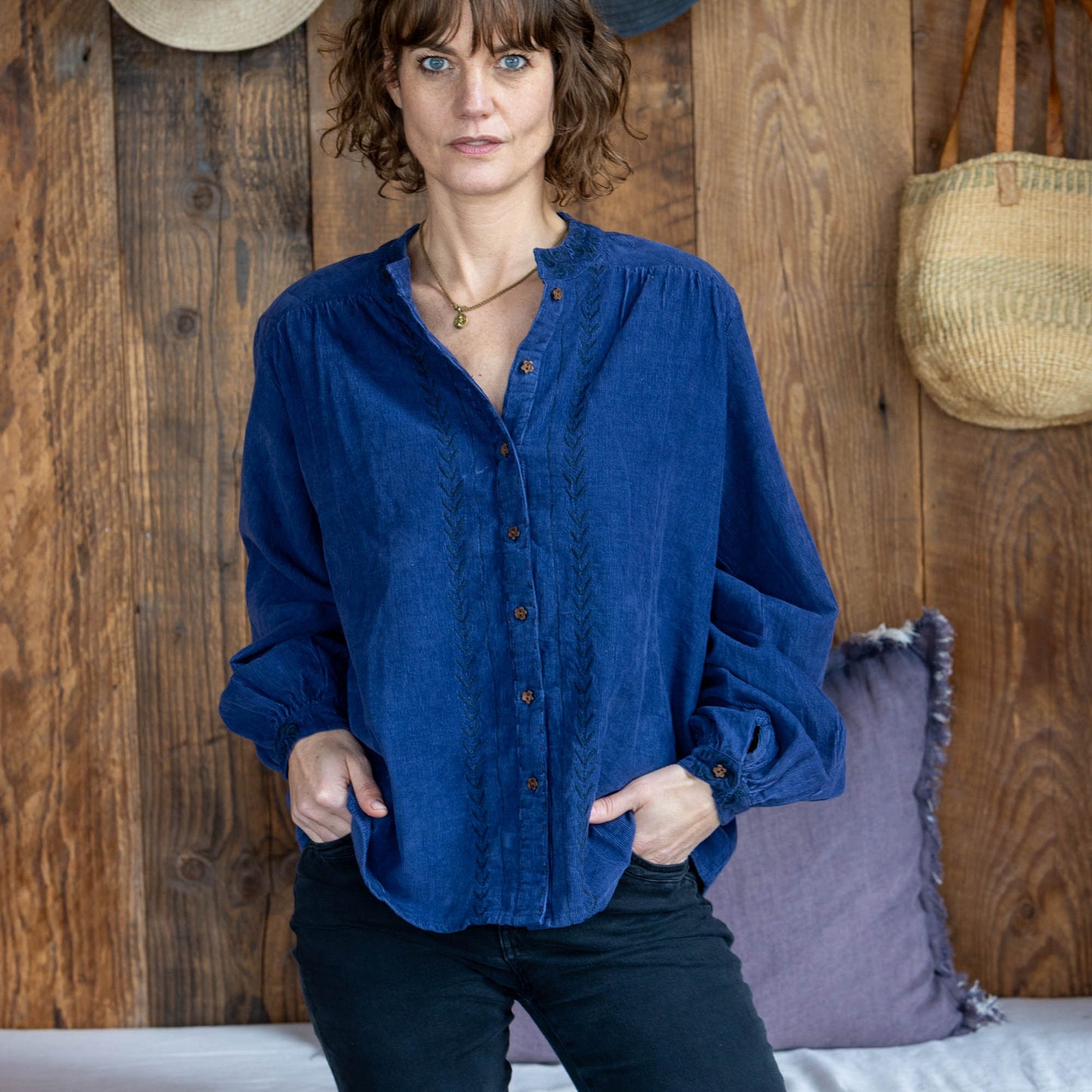 Vines Cord Shirt - Indigo