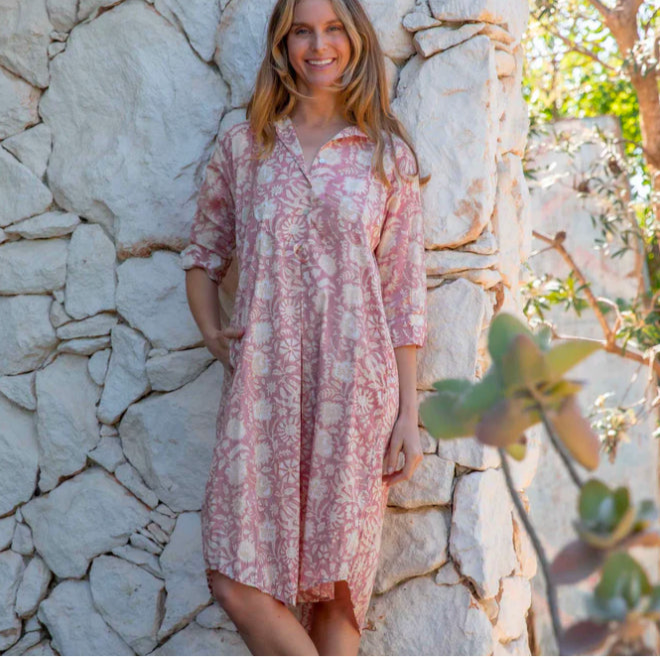 Shirt dress from Mandalay Designs in pink. 