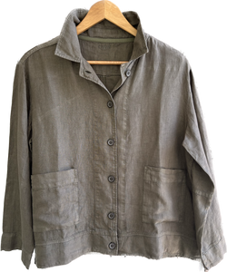 By Basics linen jacket in Capers.