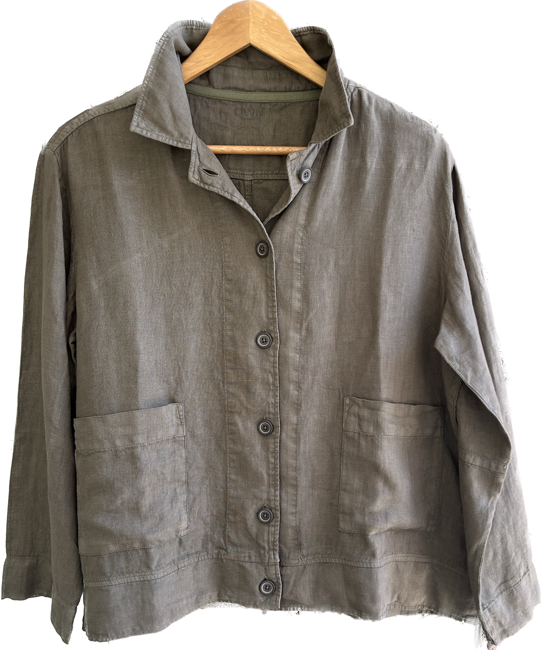 By Basics linen jacket in Capers.