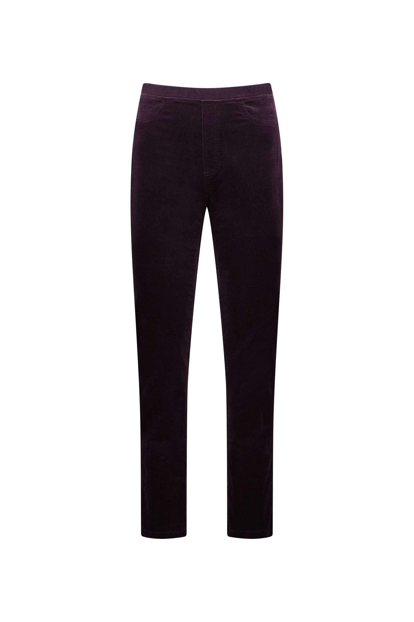 Vassalli's Slim Cord Pants in Mulberry