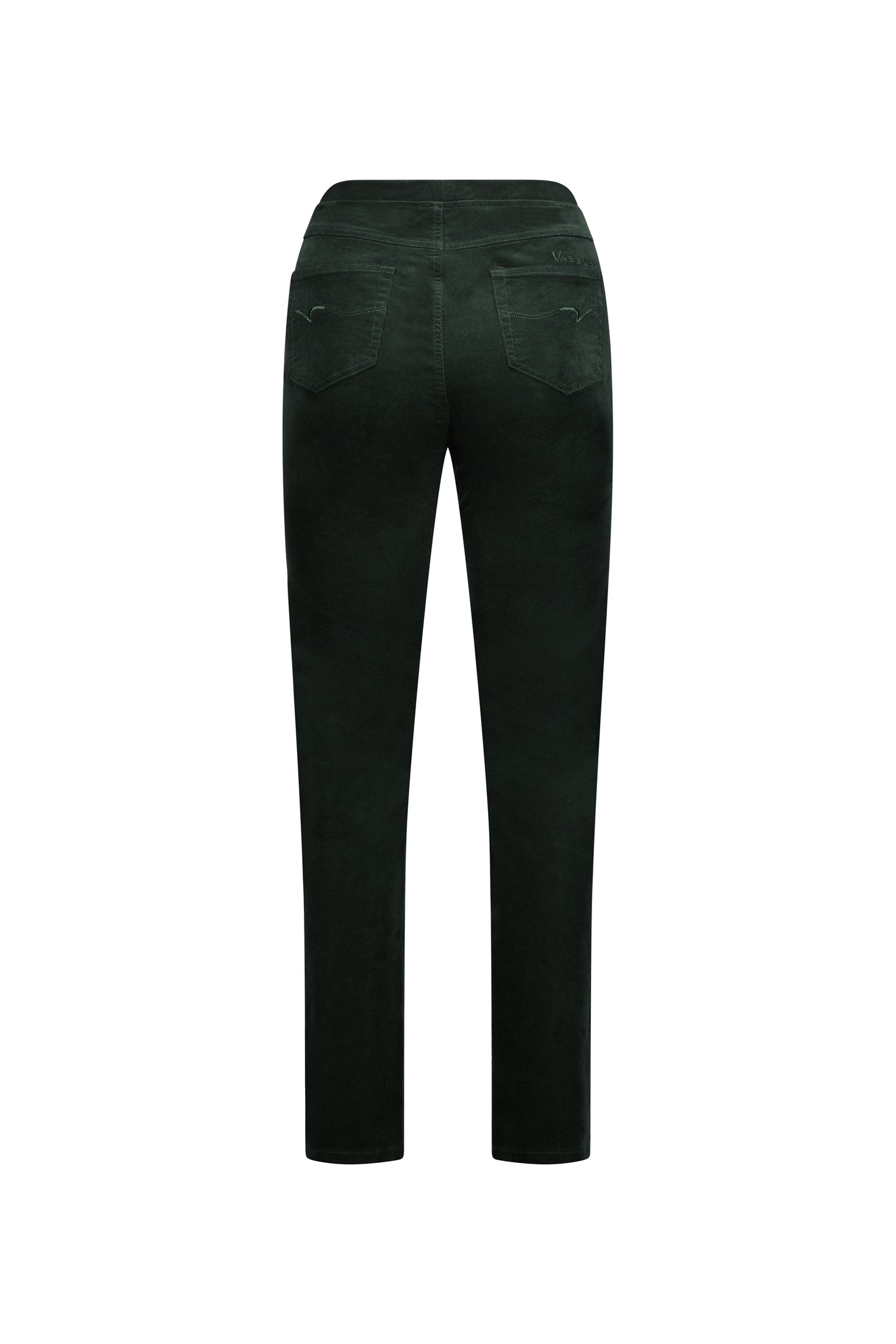 Vassalli's new Slim Cord Pants in Olive for women