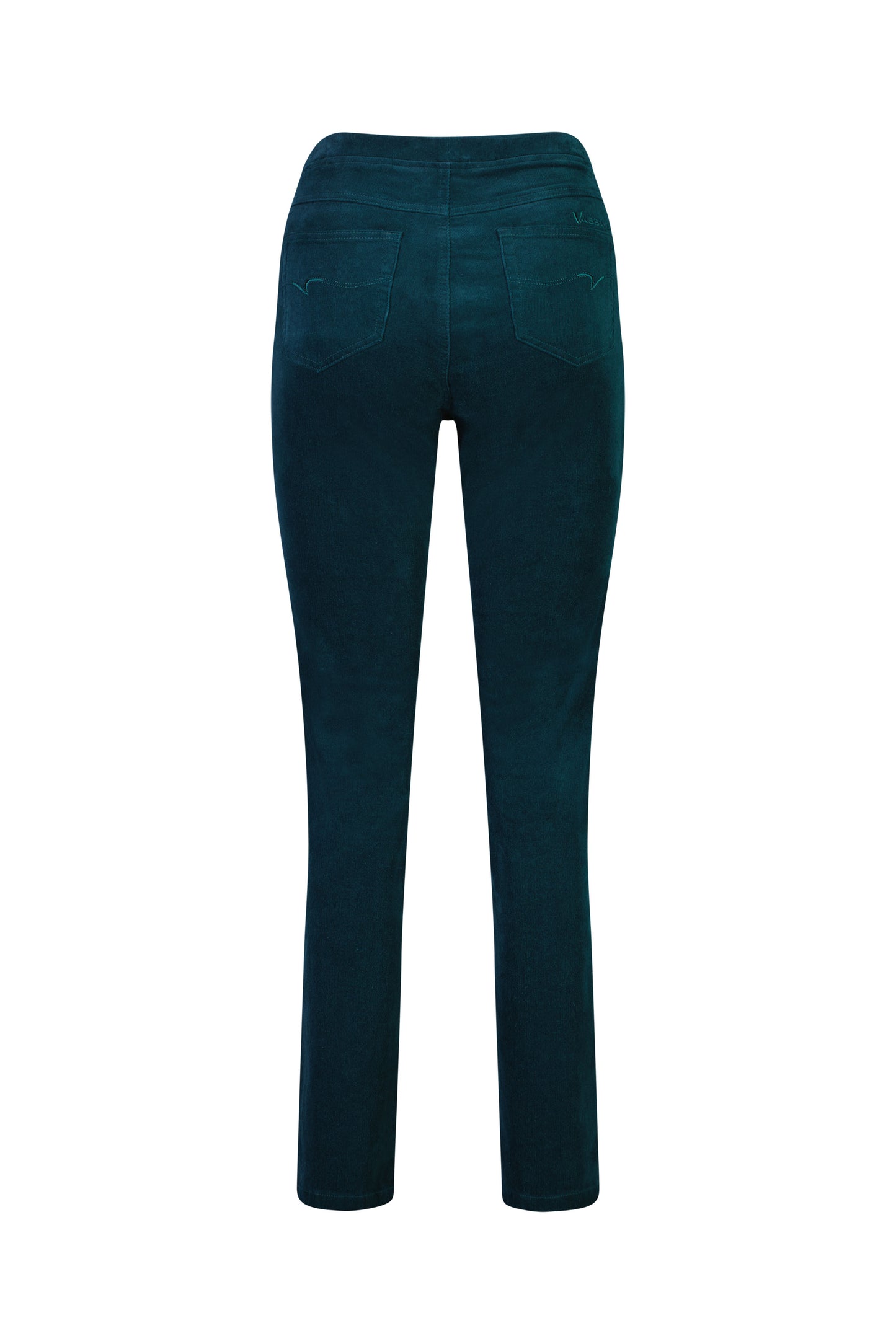 Vassalli's Slim Cord Pants for women in Peacock