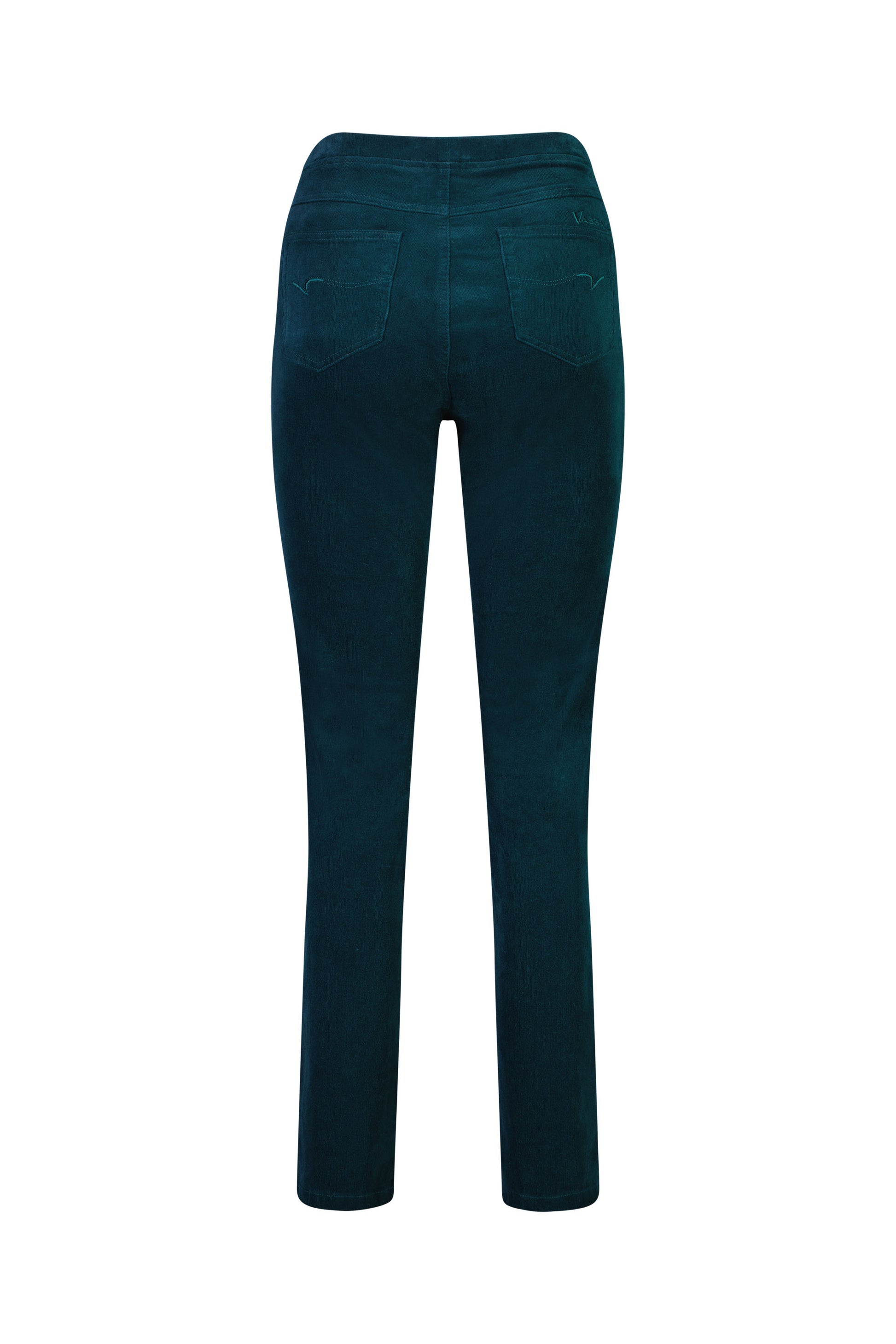 Vassalli's Slim Cord Pants for women in Peacock