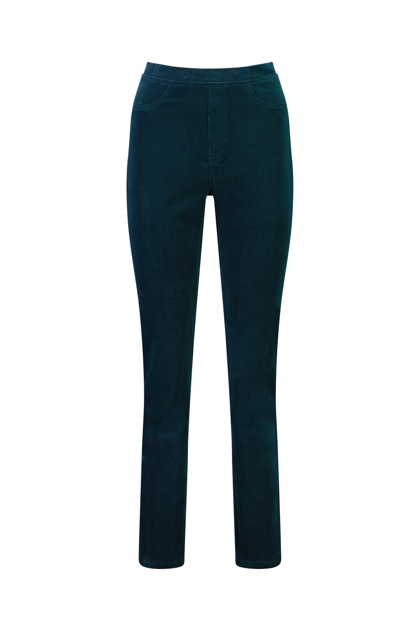 Vassalli's Slim Cord Pants for women in Peacock