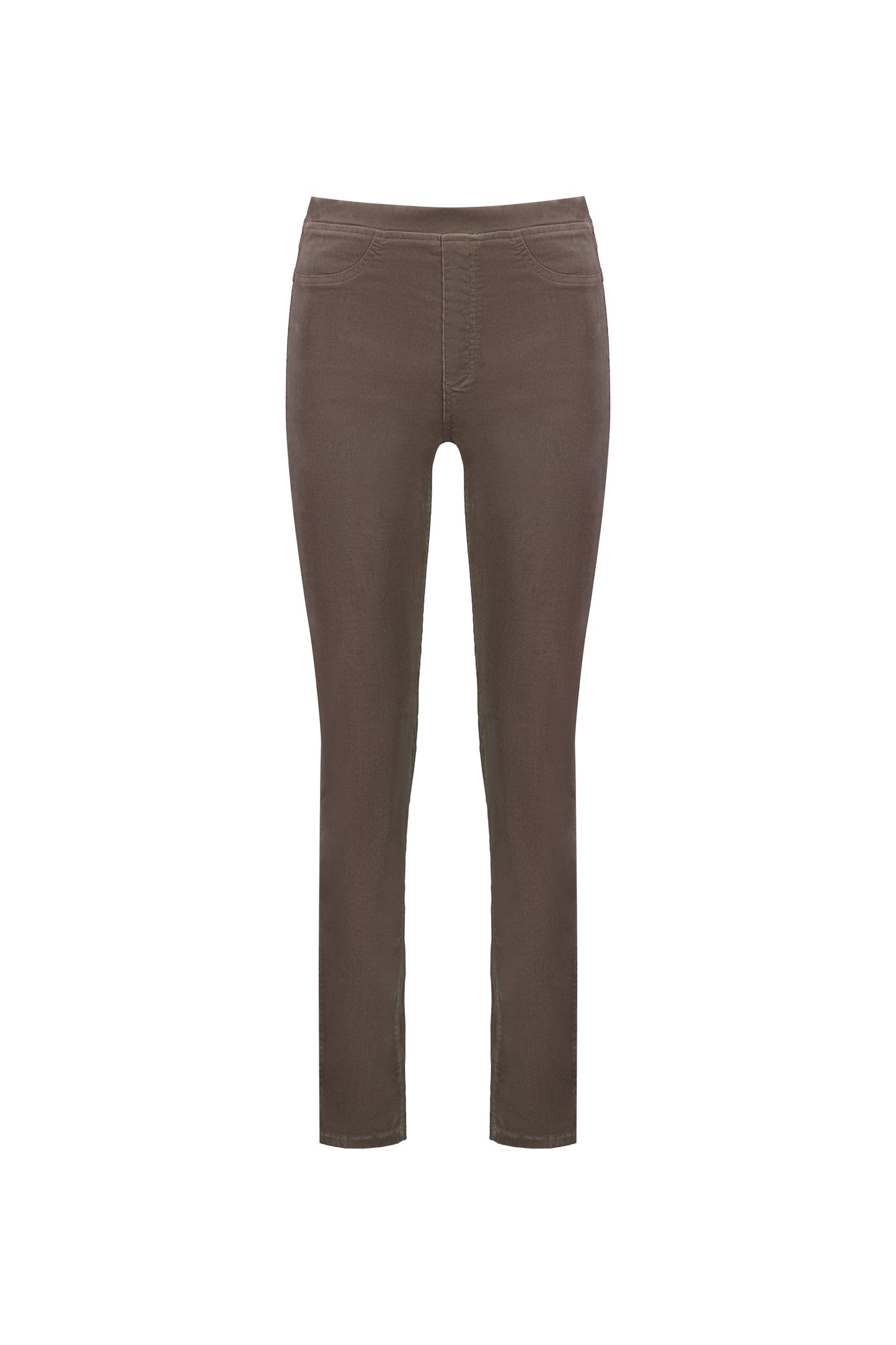 Vassalli Slim leg Pinwale Cord pants for women in Taupe