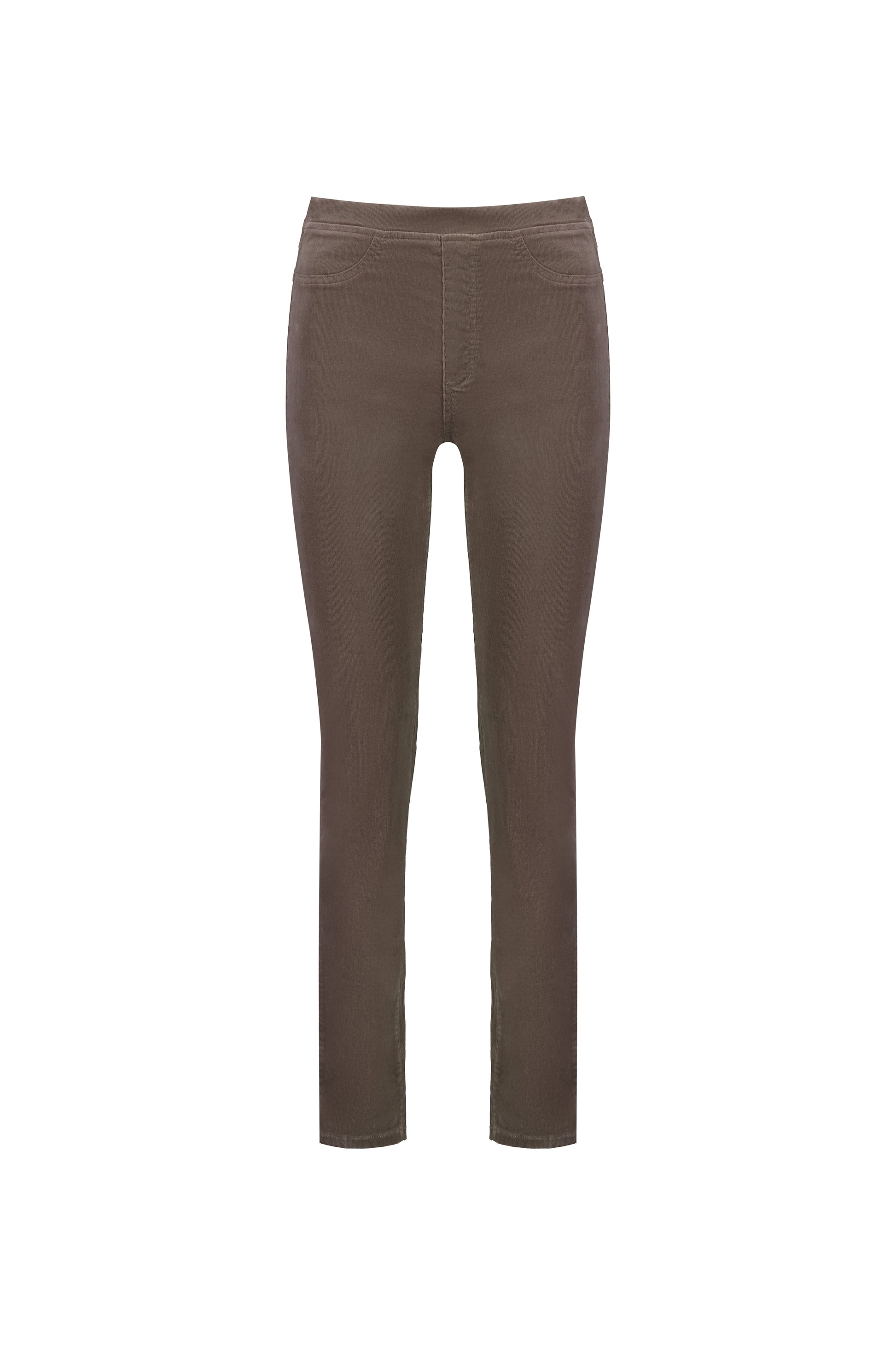 Vassalli Slim leg Pinwale Cord pants for women in Taupe