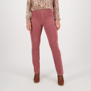 Vassalli's Slim Cord Pants for women in Rose