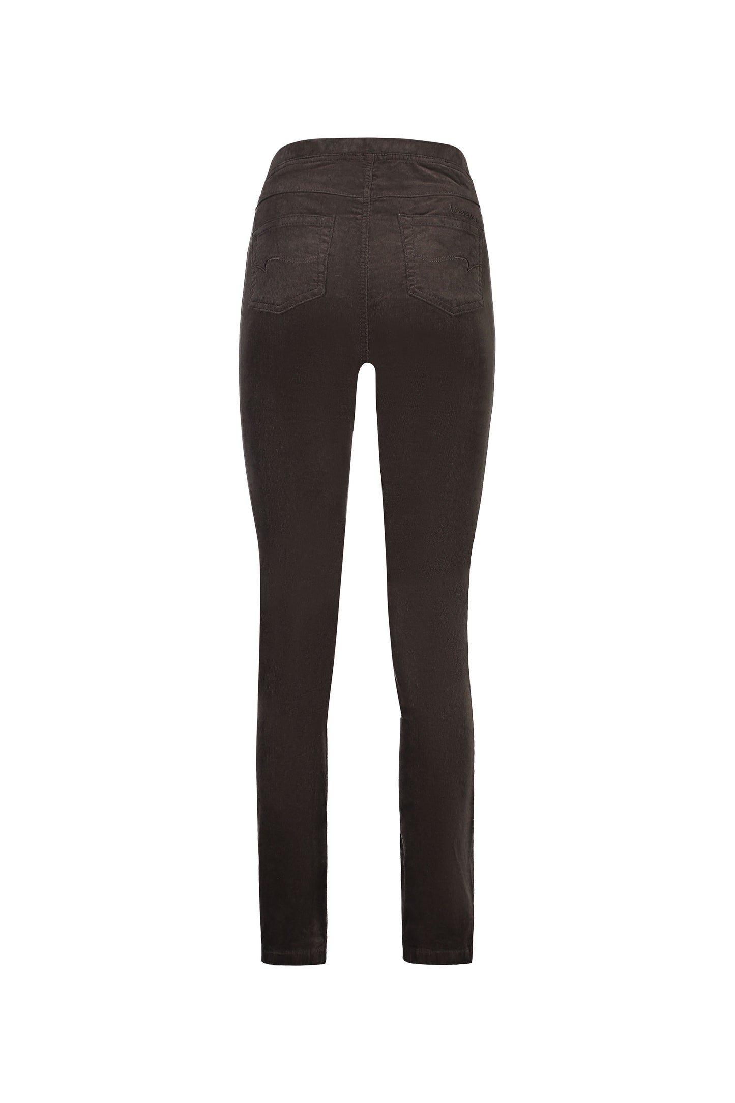 Vassalli Slim leg Pinwale Cord Pants for women in Walnut