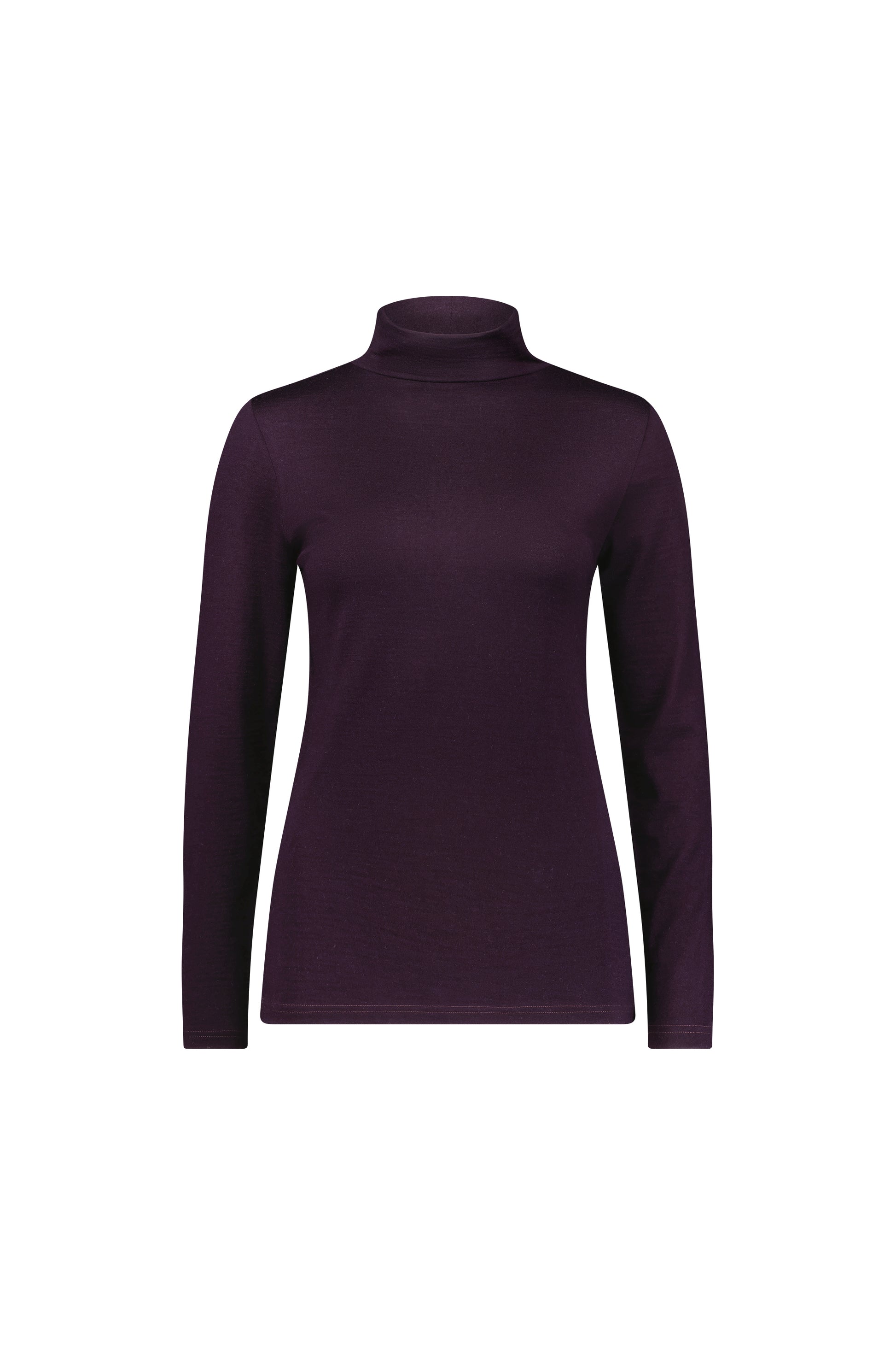 Vassalli Merino High Neck Top for women in Mulberry