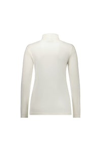 Vassalli Merino High Neck Top for women in Winter White