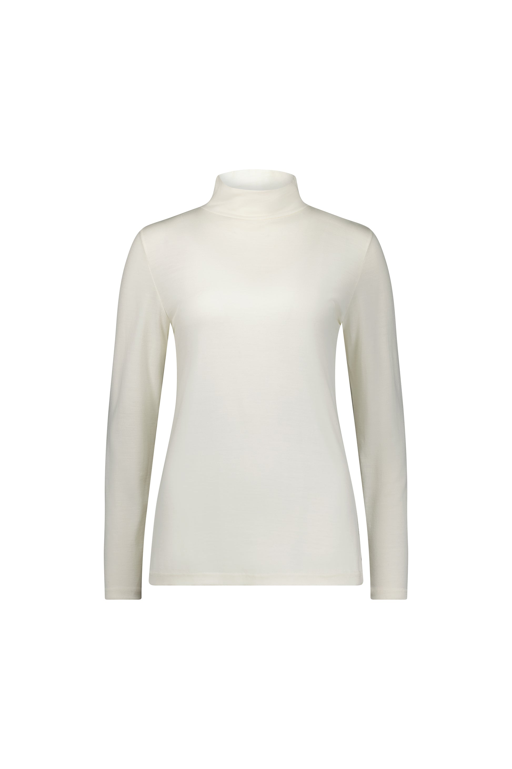 Vassalli Merino High Neck Top for women in Winter White