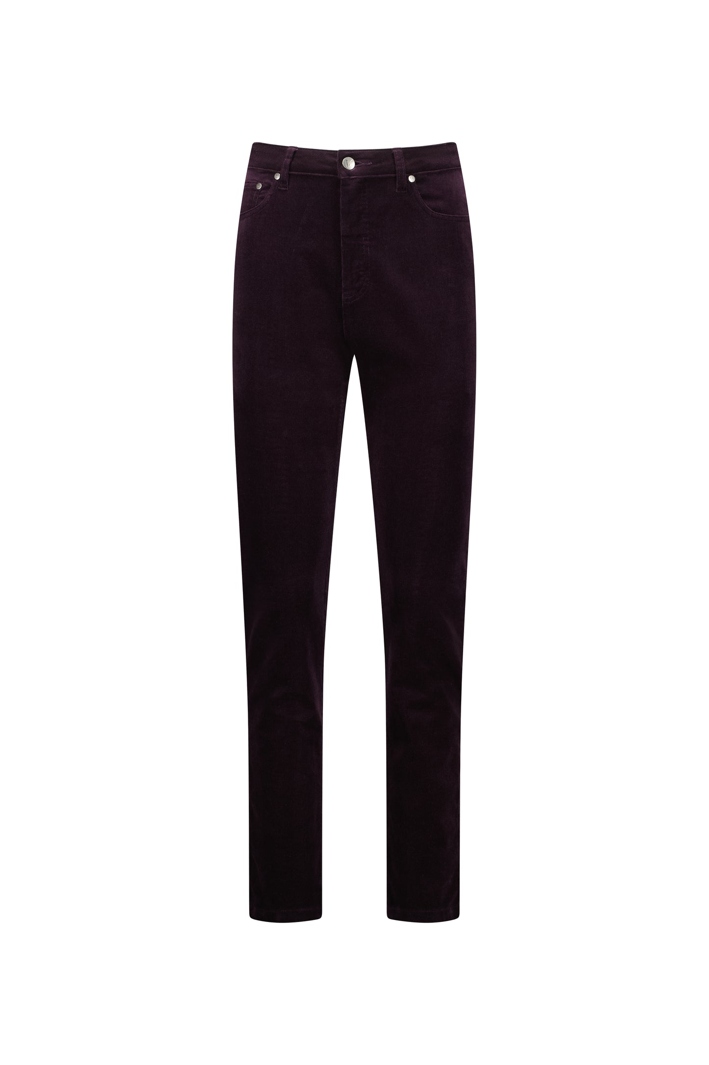 Vassalli's Narrow leg Pinwale Cord pants for women in Mulberry