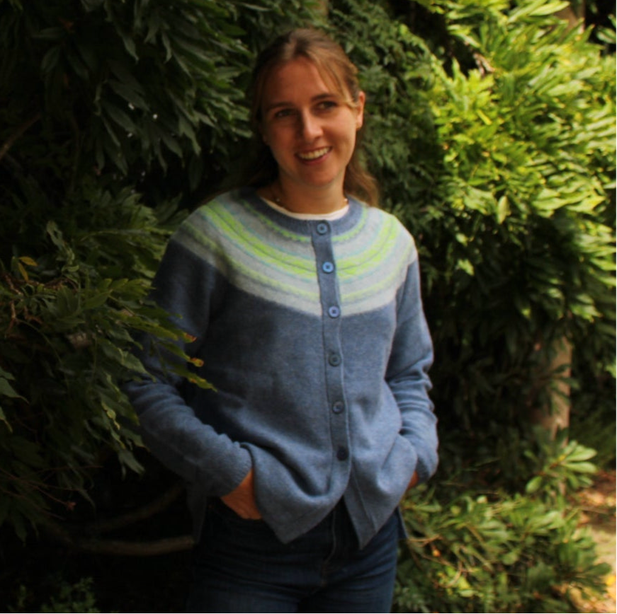 Golda Fair Isle Cardigan - Sky