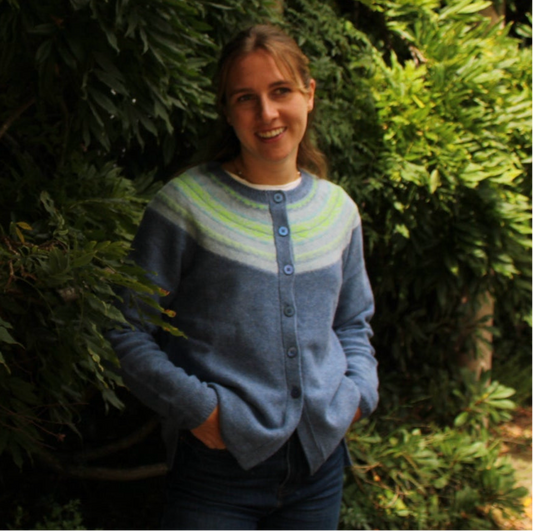 Golda Fair Isle Cardigan - Sky