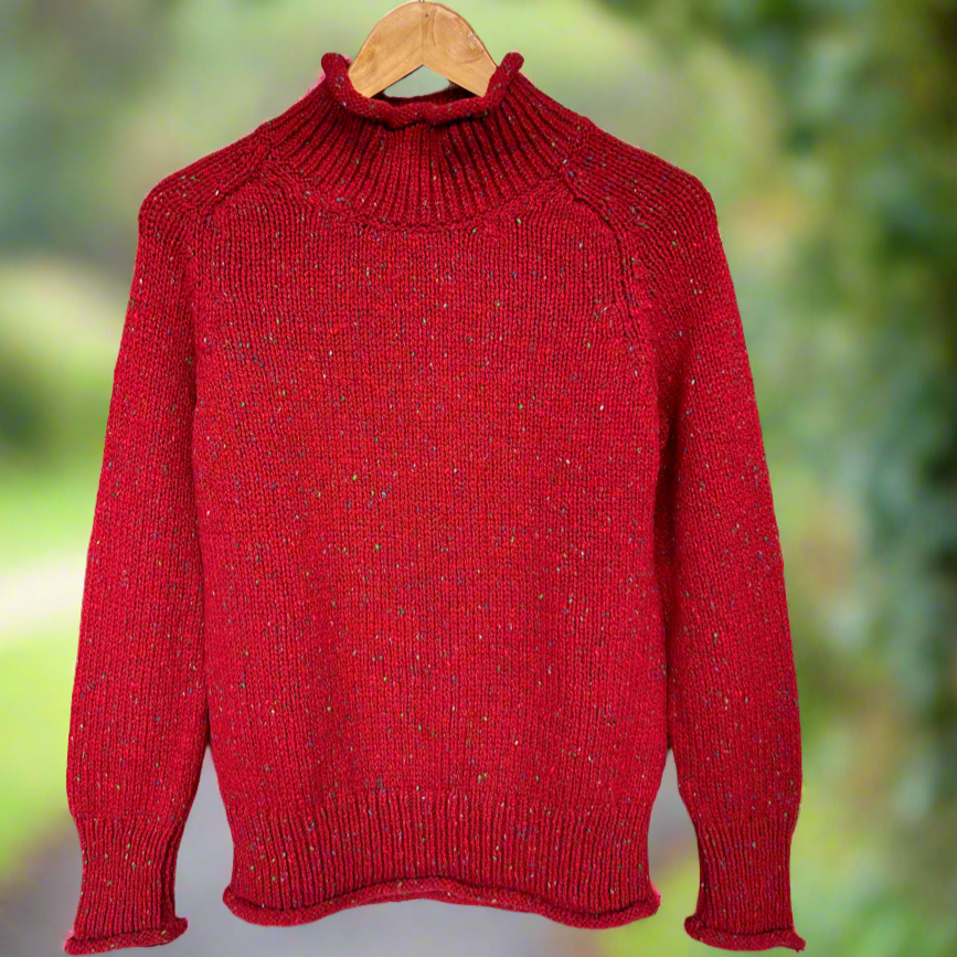 Fisherman Out of Ireland Turtle Neck Jumper in Robin