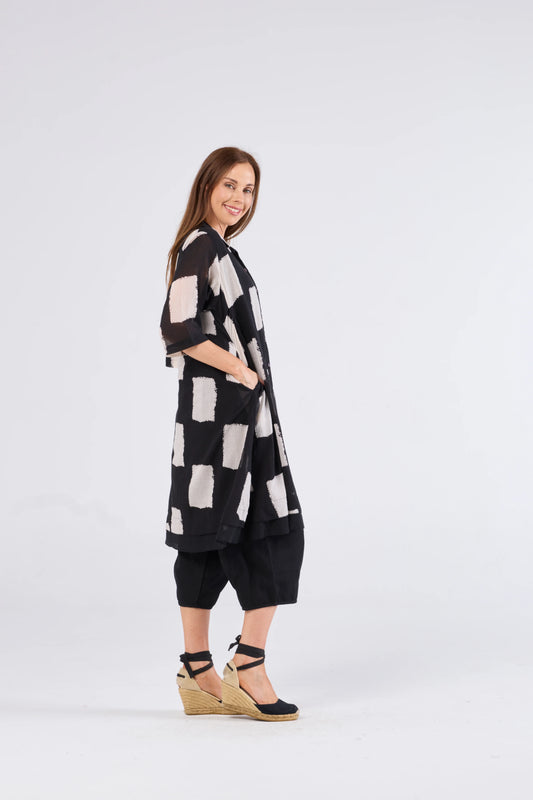 Au Hasard d'un Voyage - Shirt Dress - Black/ Oat
