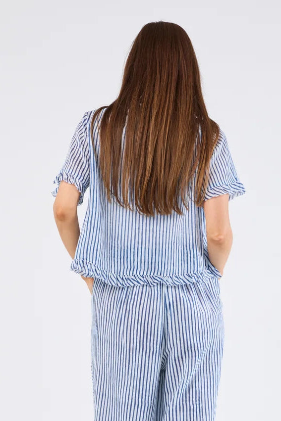 Au Hasard d'un Voyage - Cardi - Blue Stripe