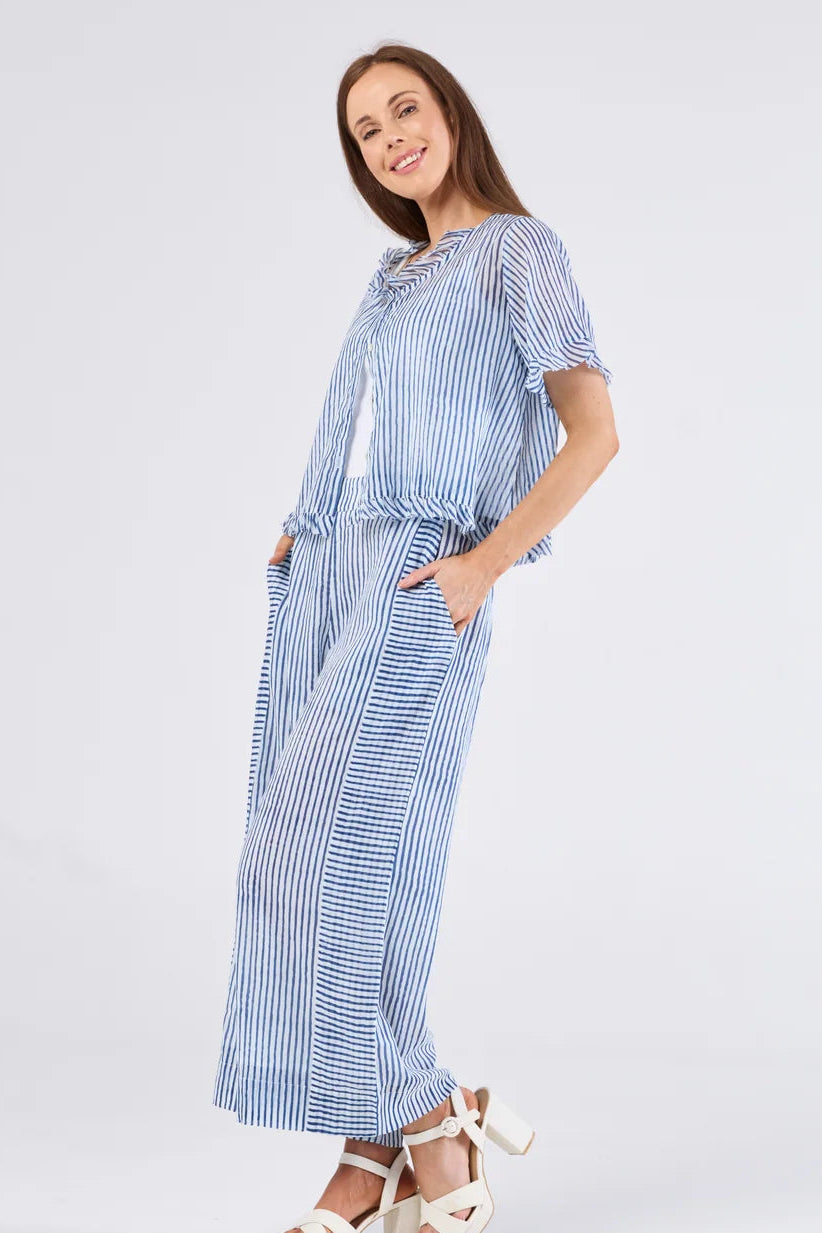 Au Hasard d'un Voyage - Cardi - Blue Stripe