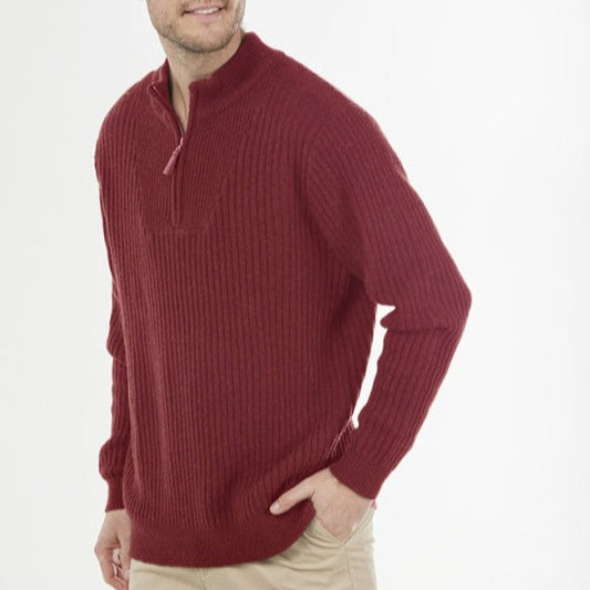 Bridge & Lord ribbed 1/4 zip wool  jumper.