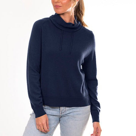 Bridge and Lord's snood neck pullover in navy for women