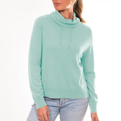 Bridge and Lord's snood neck pullover in sea foam for women