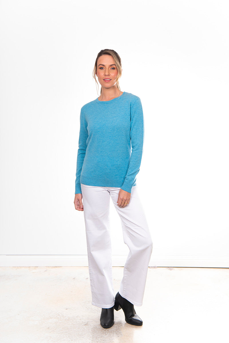 Bridge and Lord's women's Crew Neck Jumper in frosted blue