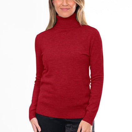 Bridge and Lord's women's roll neck top or jumper, in wine