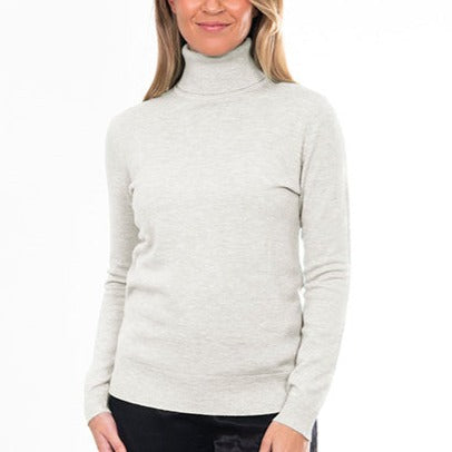 Bridge and Lord's women's roll neck top or jumper, in winter white