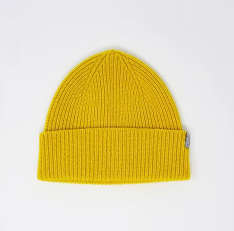 Beanie in Mustard. merino wool scottish knitwear