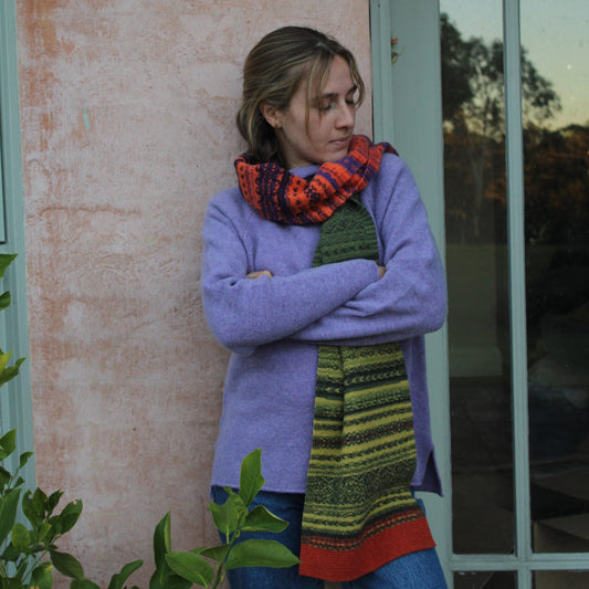 Eribe fair isle scarf in copperland