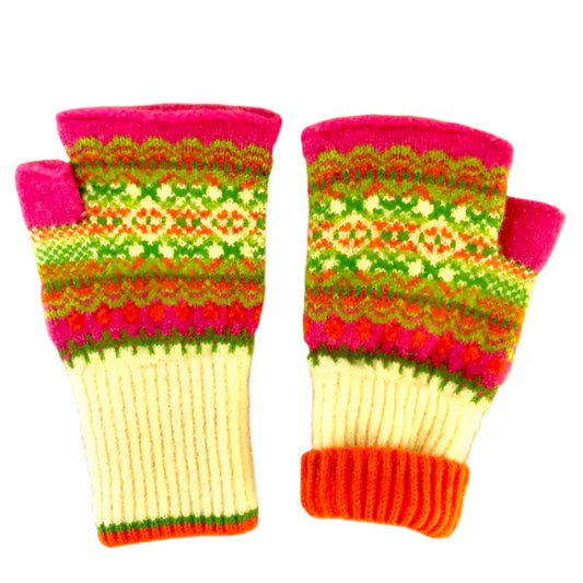 Eribe Open Mitt Lemon Lily. Quality wool gloves.