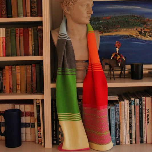 Eribe's Alloa Striped Wool Scarf in Lemon Lily
