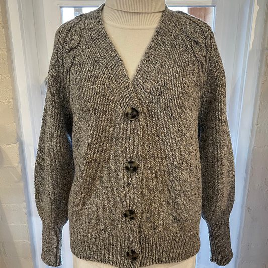 Fisherman Out of Ireland Women's cardigan in Porridge.