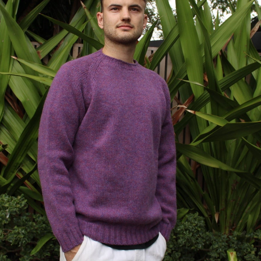 Harley of Scotland Knitwear | Men's Wool Chunky Crew Jumper | Calluna ...