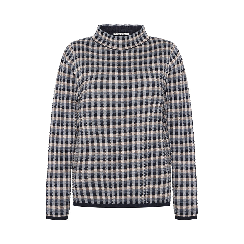 The cotton Eden Top by Mansted in Grey check