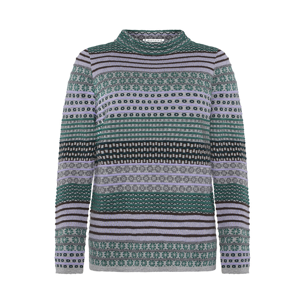 Front of the Beck Top in cotton by Mansted in Grey for women