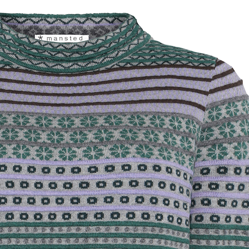 Detail of the Beck Top in cotton by Mansted in Grey for women