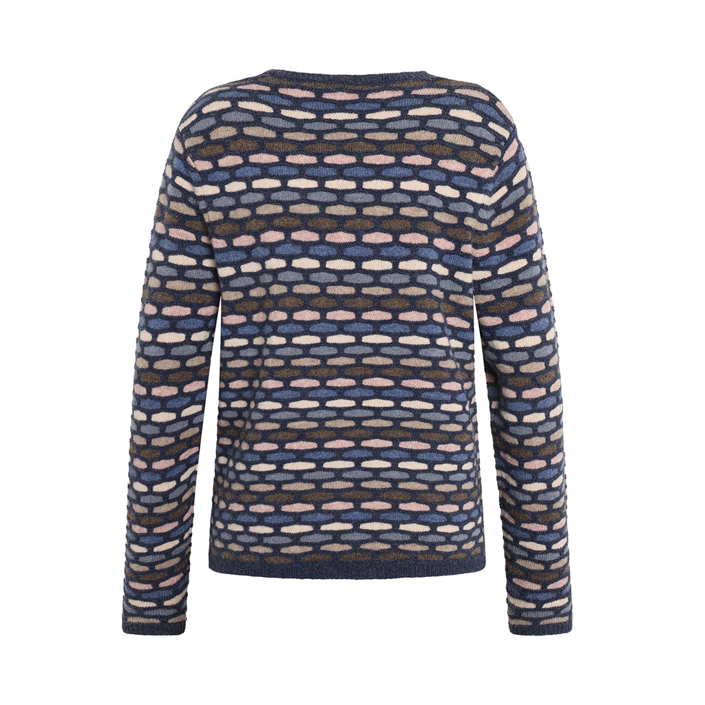 Back of the Britt woollen sweater in Soft Blue by Mansted