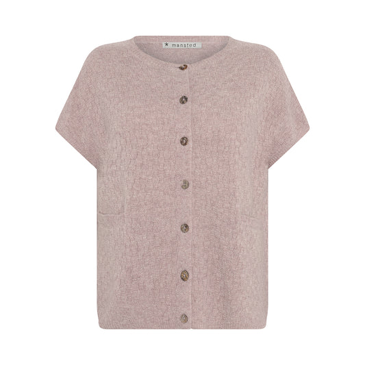 Front of the Komma Vest in Rose pink by Mansted