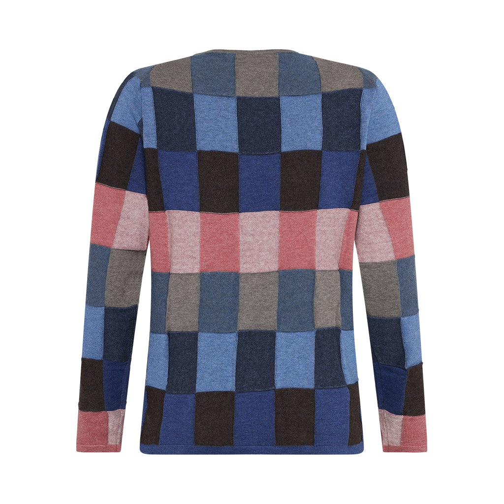 Back of Lilith Top by Mansted in Soft Blue checks with pink