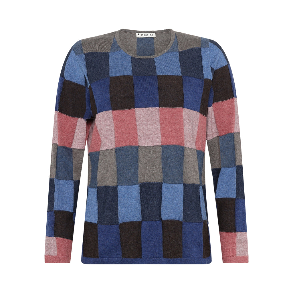 Lilith Top by Mansted in Soft Blue checks with pink