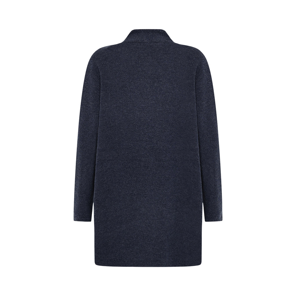 Back of the Mitty Long woollen Cardigan in Blue by Mansted