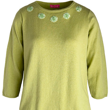 NOK Pan knit top in Olive by Charlotte Mansted