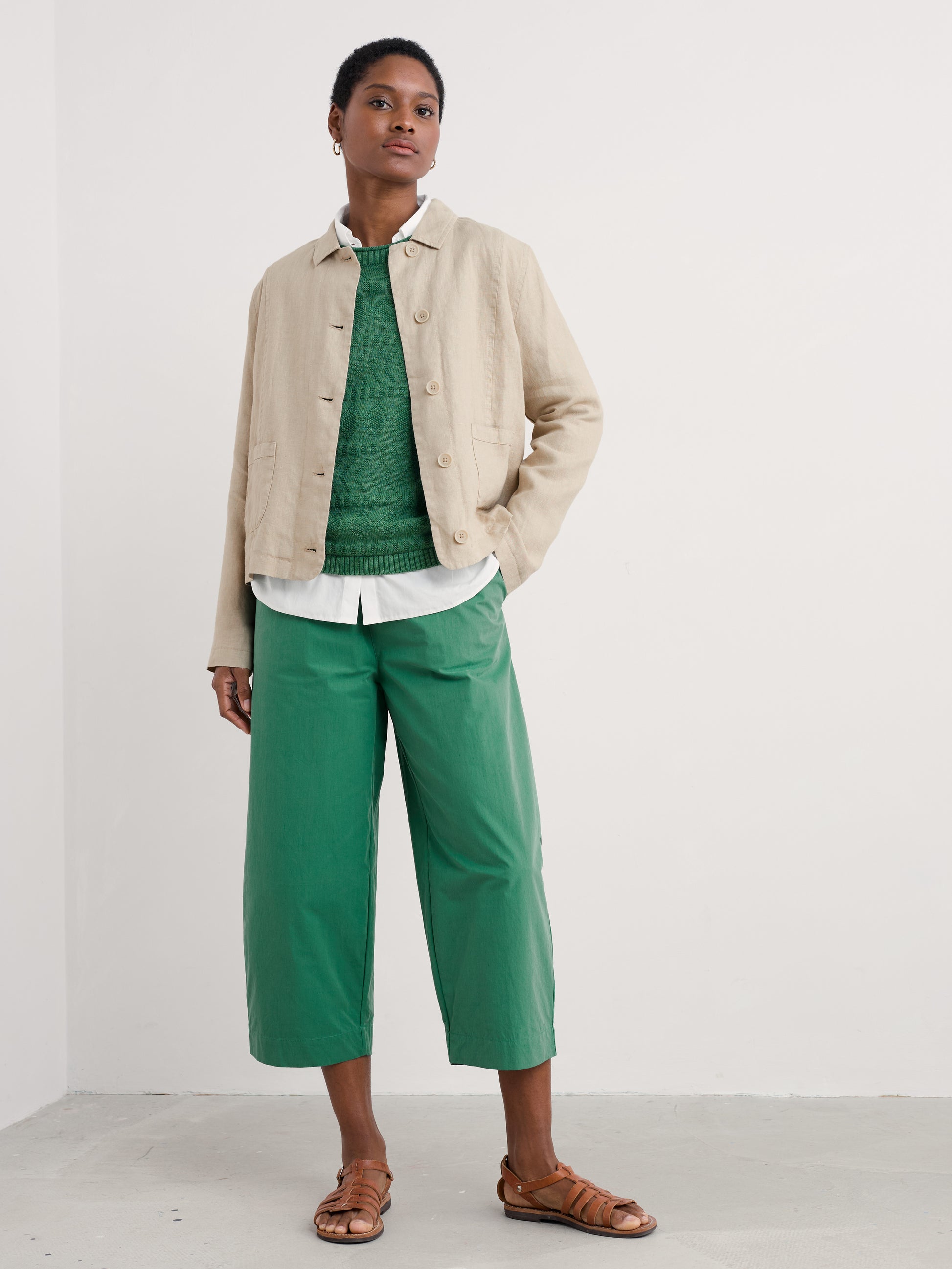 The Arame Linen Jacket in Whelk for women by SEASALT 