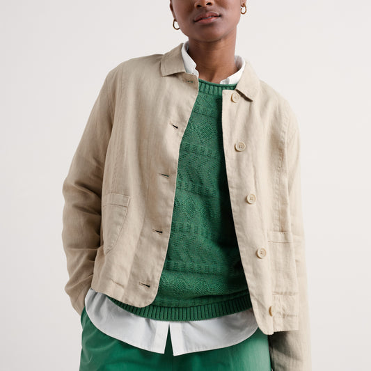 The Arame Linen Jacket in Whelk for women by SEASALT