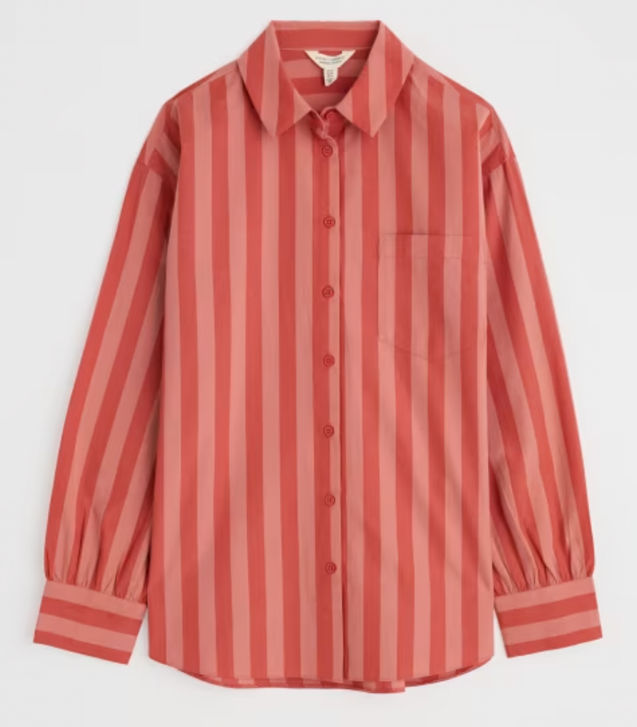 The Salt Path Shirt in Scallion Stripe Dark Cinnamon