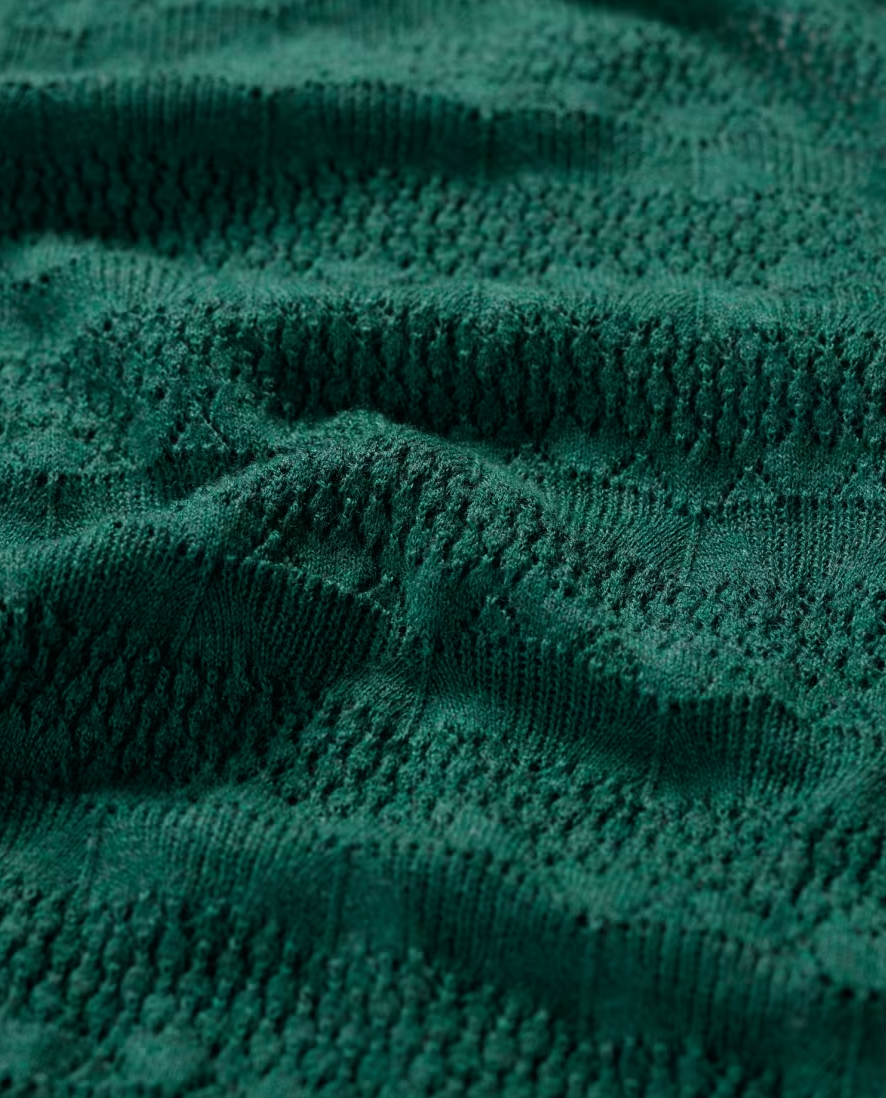 Close up of The Sweet Day Cardigan cotton knit stitch